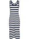 Striped midi dress navy white - MONCLER - BALAAN 1