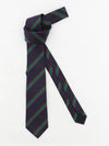 Gucci Striped Silk Tie Navy Green - GUCCI - BALAAN 1