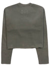 Logo Vintage Cropped Cotton Long Sleeve T-Shirt Green - MAISON MARGIELA - BALAAN 3