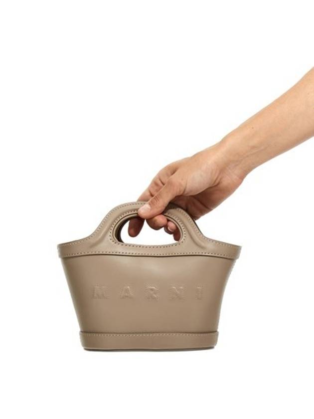 Tropicalia Micro Leather Tote Bag Beige - MARNI - BALAAN 3