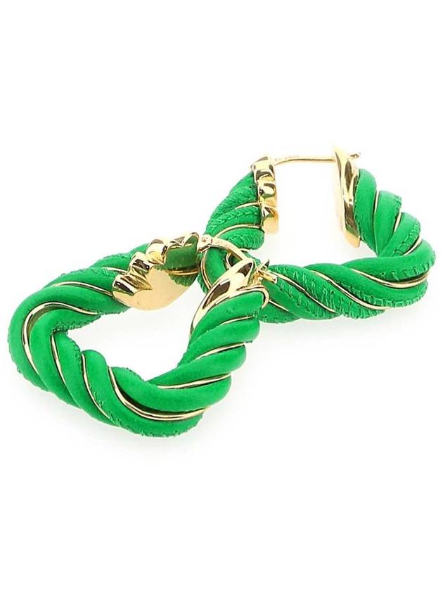 Twisted Triangle Hoop Earrings Green - BOTTEGA VENETA - BALAAN 3