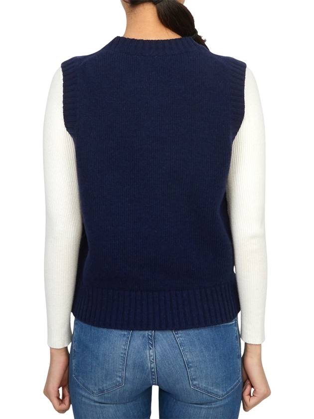 Logo Heart Gilet Vest Navy - GANNI - BALAAN 4