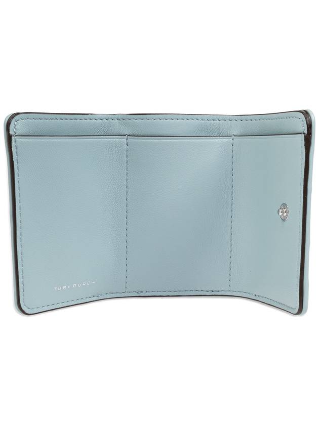 Tory Burch Leather Wallet Fleming, Women's, Light Blue - TORY BURCH - BALAAN 2