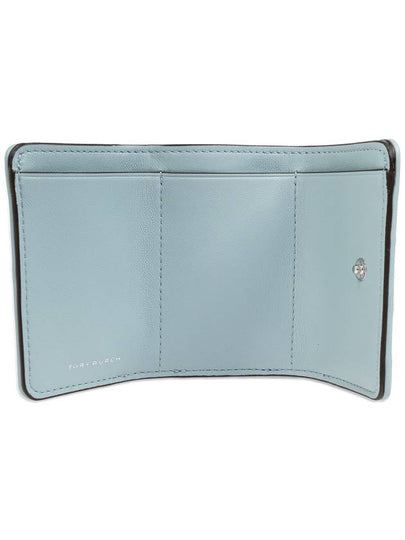 Tory Burch Leather Wallet Fleming, Women's, Light Blue - TORY BURCH - BALAAN 2