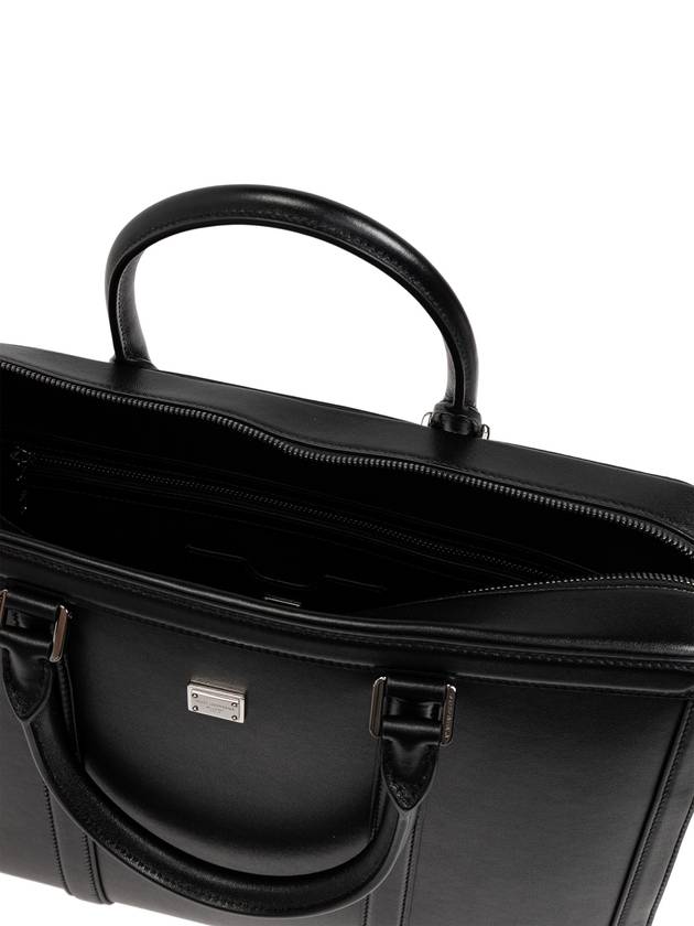 Dolce & Gabbana Leather Briefcase, Men's, Black - DOLCE&GABBANA - BALAAN 5