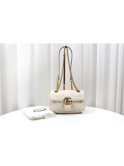 GG Marmont Matelasse Mini Shoulder Bag Ivory Gold Plated 446744 - GUCCI - BALAAN 2