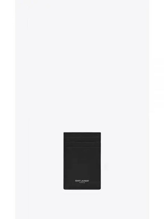 Grain De Poudre Embossed Logo Money Clip Card Wallet Black - SAINT LAURENT - BALAAN 2