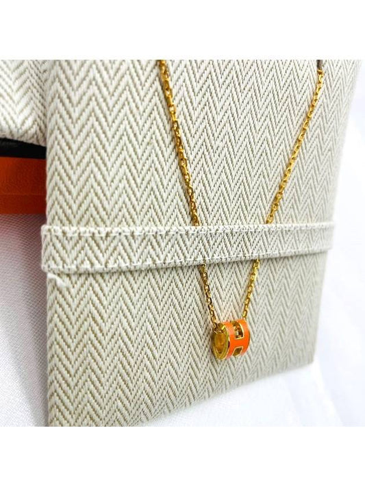 Mini Pop Ache Necklace Yellow Gold Orange H147992F - HERMES - BALAAN 2