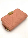 Boy caviar gold card wallet zipper milk pink - CHANEL - BALAAN 6