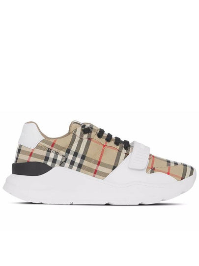 Vintage Check And Leather Sneakers White Archive Beige - BURBERRY - BALAAN 2