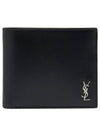 Tiny Cassandre East West Wallet in Matte Leather Black - SAINT LAURENT - BALAAN 3