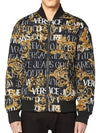 Jeans Logo Couture Reversible Zip-Up Jacket Black - VERSACE - BALAAN 3