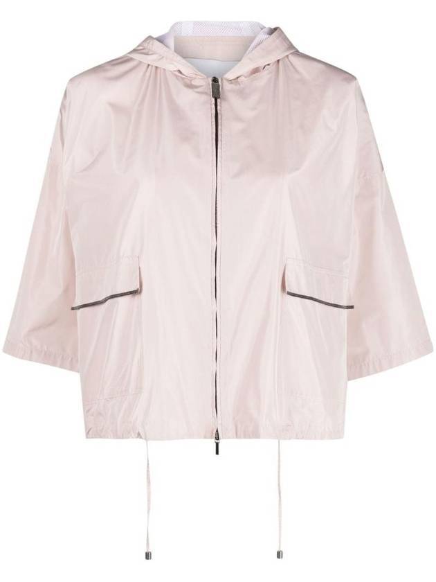 Women's Technical Fabric Bomber Jacket Dusty Pink - FABIANA FILIPPI - BALAAN 1