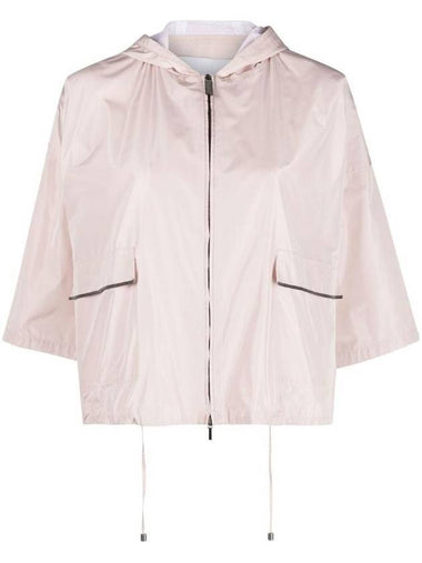 Women's Technical Fabric Bomber Jacket Dusty Pink - FABIANA FILIPPI - BALAAN 1