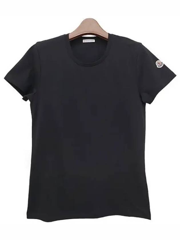 Women s Logo Patch Short Sleeve T Shirt Black 8C73200 V8058 999 1154456 - MONCLER - BALAAN 1