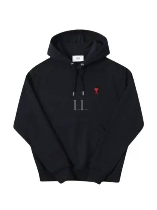 Red Heart Logo Classic Cotton Hoodie Black - AMI - BALAAN 2