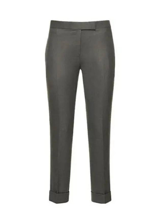 Cropped Tailored Twill Wool Skinny Straight Pants Grey - THOM BROWNE - BALAAN 2