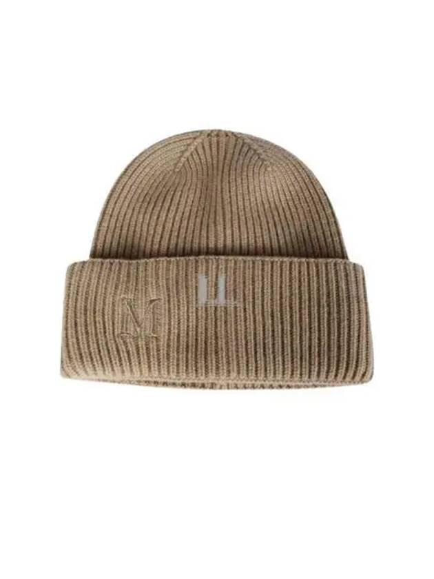 Retina Logo Embroidered Cashmere Beanie Camel - MAX MARA - BALAAN 2