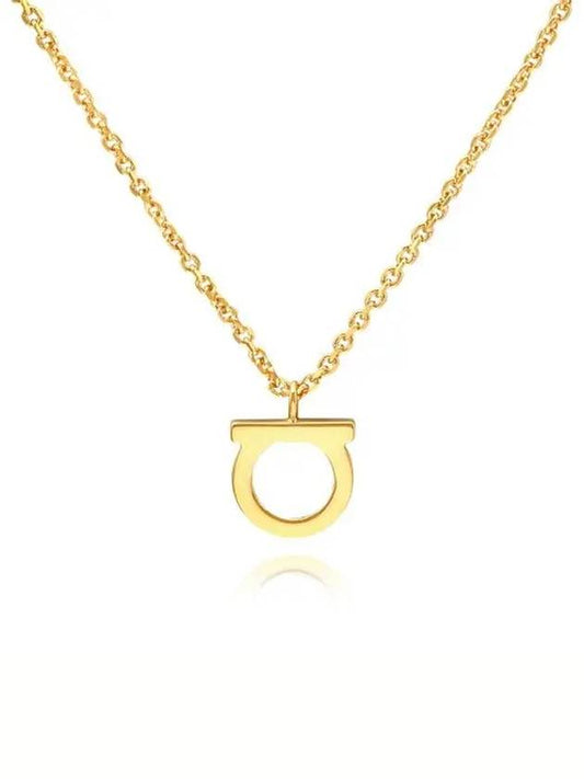 Gancini Large Necklace Brass & Gold - SALVATORE FERRAGAMO - BALAAN 2