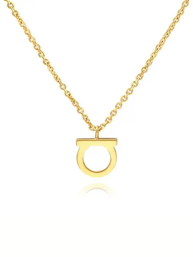 Gancini Large Necklace Brass & Gold - SALVATORE FERRAGAMO - BALAAN 4