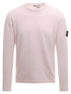 Wappen Patch Crew Neck Knit Top Light Pink - STONE ISLAND - BALAAN 1