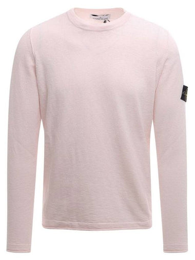 Wappen Patch Crew Neck Knit Top Light Pink - STONE ISLAND - BALAAN 1