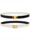 Medium reversible frame Triomphe belt Taurillon natural calfskin black white cotton - CELINE - BALAAN 2