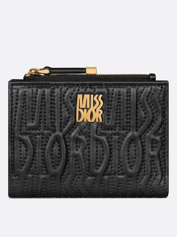 Women s Miss Dior Dahlia Half Wallet Black S3602UBTK M900 - DIOR - BALAAN 1