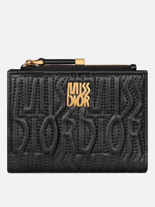 Women s Miss Dior Dahlia Half Wallet Black S3602UBTK M900 - DIOR - BALAAN 1