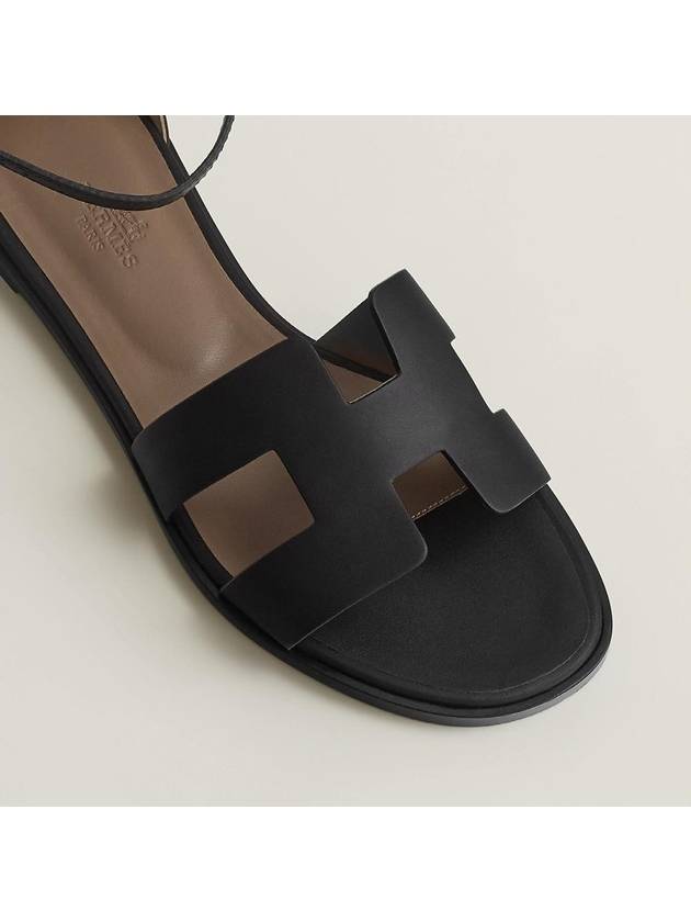 Santorini Sandal Calfskin & Noir - HERMES - BALAAN 3