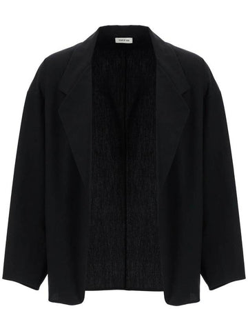 blazer in misto cotone e lana nero oversize con zip - FEAR OF GOD - BALAAN 1