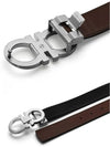 Double Gancini Reversible Leather Belt Black Auburn - SALVATORE FERRAGAMO - BALAAN 4