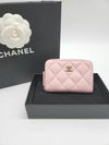 Classic zipper card wallet caviar light pink gold AP0216 - CHANEL - BALAAN 6