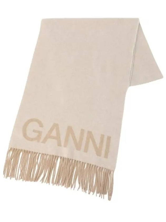 Fringe logo scarf A3909 135 - GANNI - BALAAN 2