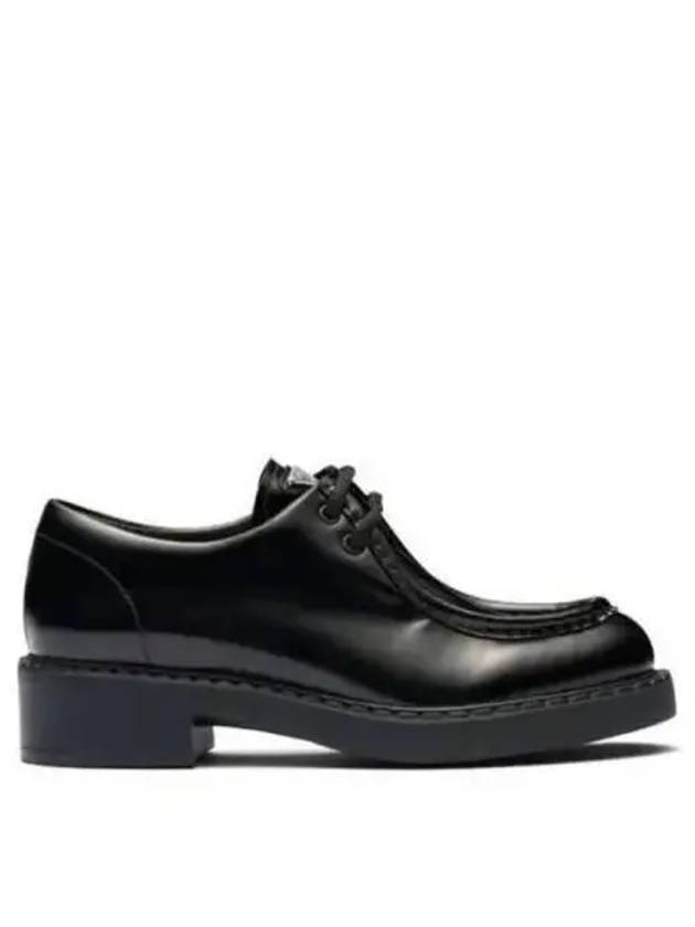 triangle logo lace-up leather derby black - PRADA - BALAAN 2