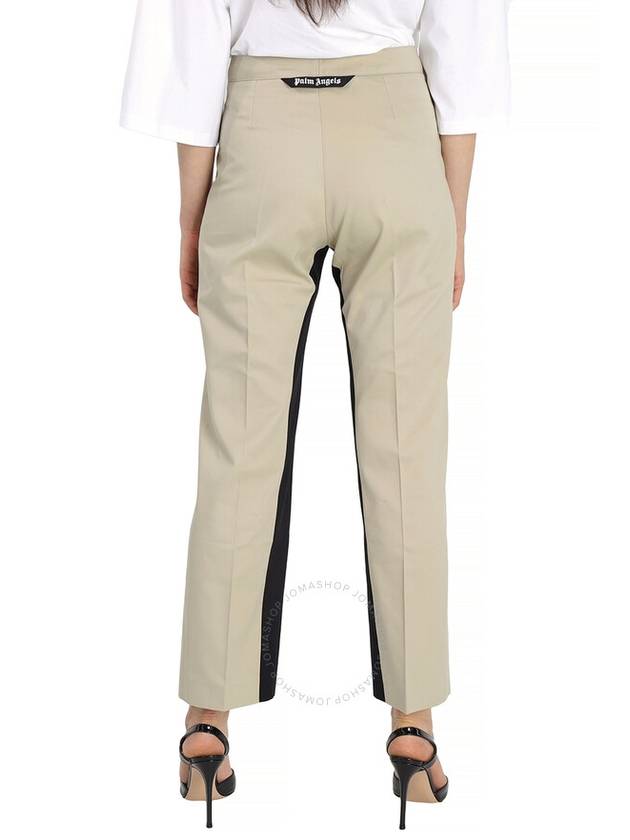 Palm Angels Ladies Beige Straight-leg Panelled Two-tone Trousers, Brand Size 38 (US Size 6) - PALM ANGELS - BALAAN 3