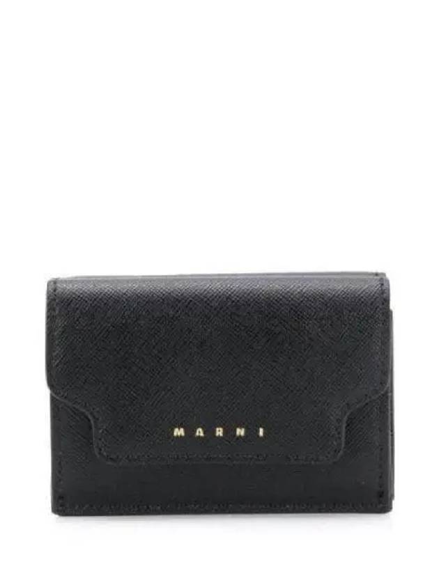 Logo Leather Half Wallet Black - MARNI - BALAAN 1