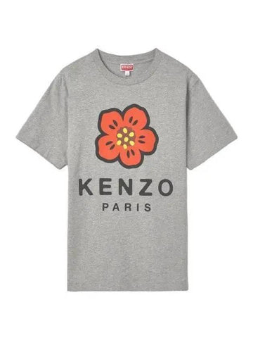 Balk Flower Short Sleeve T Shirt Gray - KENZO - BALAAN 1