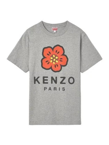 Balk Flower Short Sleeve T Shirt Gray - KENZO - BALAAN 1