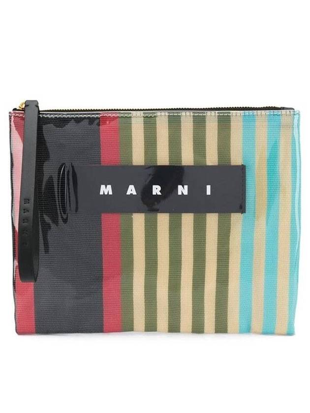 striped glossy clutch bag - MARNI - BALAAN.