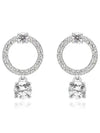 Constella Crystal Hoop Earrings Silver - SWAROVSKI - BALAAN 1