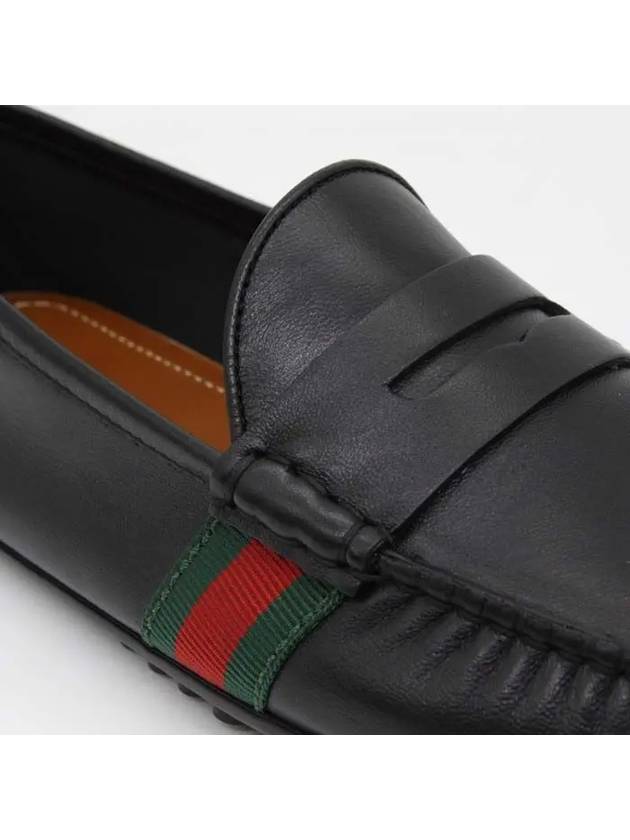 Men's Web Driving Loafers Black - GUCCI - BALAAN 4