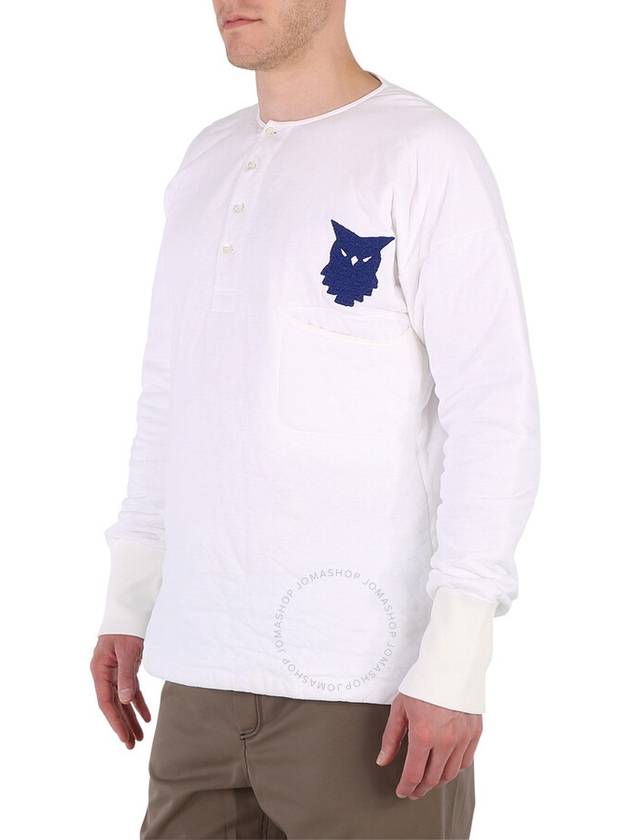 Owl Patch Logo Cotton Long Sleeve T-Shirt White - MAISON MARGIELA - BALAAN 3