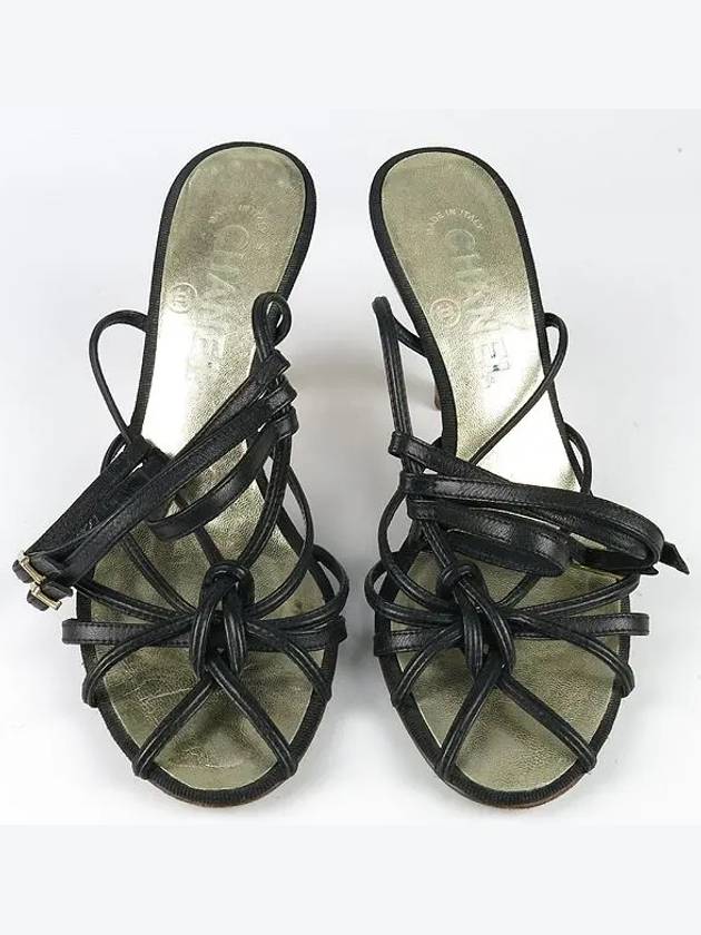 Black color women s sandals 230mm - CHANEL - BALAAN 4