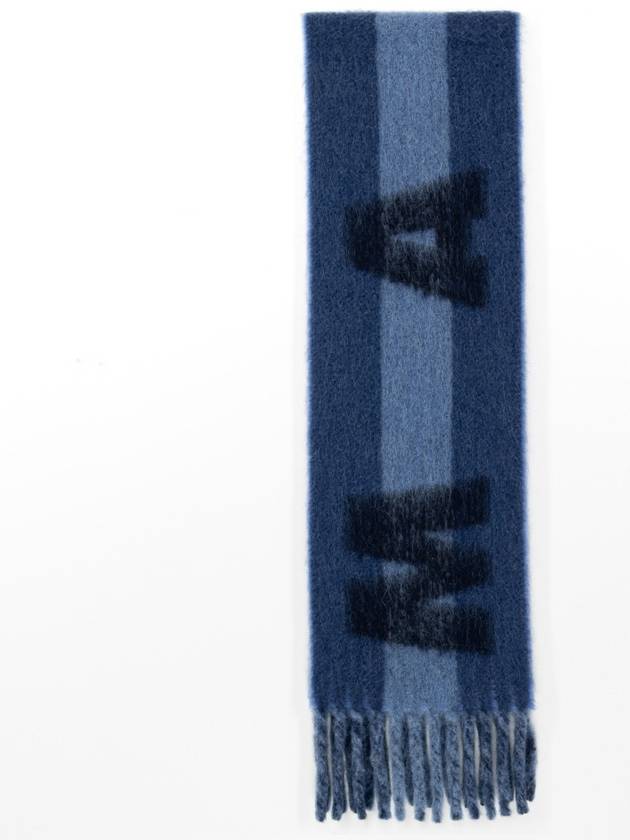 Logo Alpaca Mohair Scarf Blue - MARNI - BALAAN 6