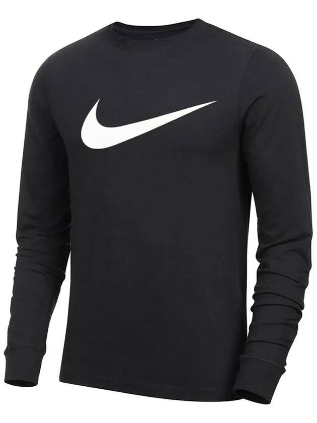 Men's Icon Swoosh Long Sleeve T-Shirt Black - NIKE - BALAAN 7