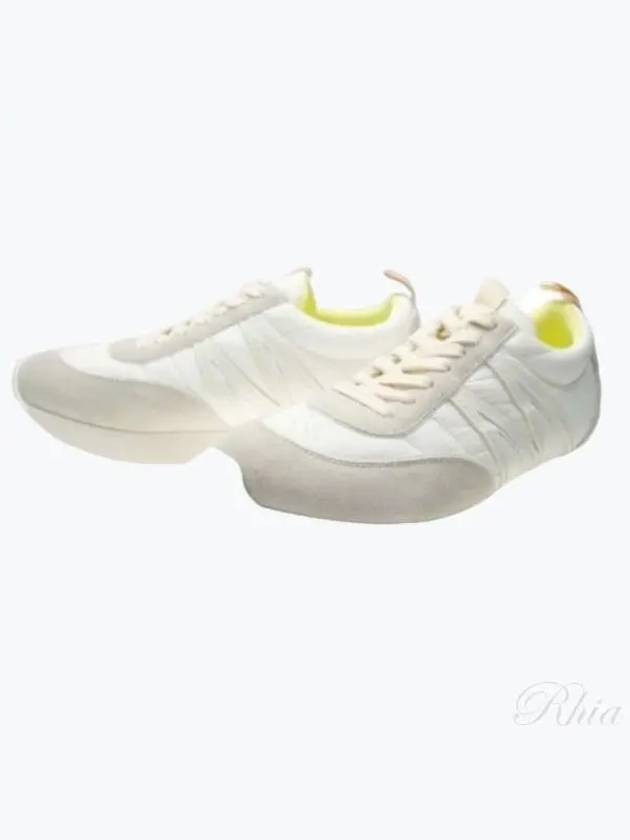 Women's Pacey Nylon Suede Leather Low Top Sneakers White Beige - MONCLER - BALAAN 2