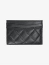 Classic Card Holder Grained Calfskin Silver Black - CHANEL - BALAAN 3