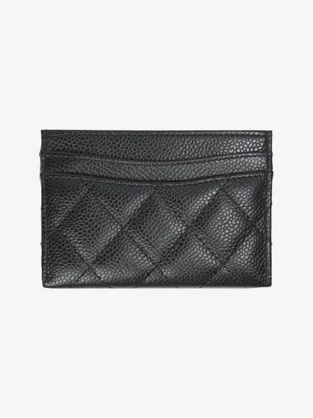 Classic Card Holder Grained Calfskin Silver Black - CHANEL - BALAAN 3