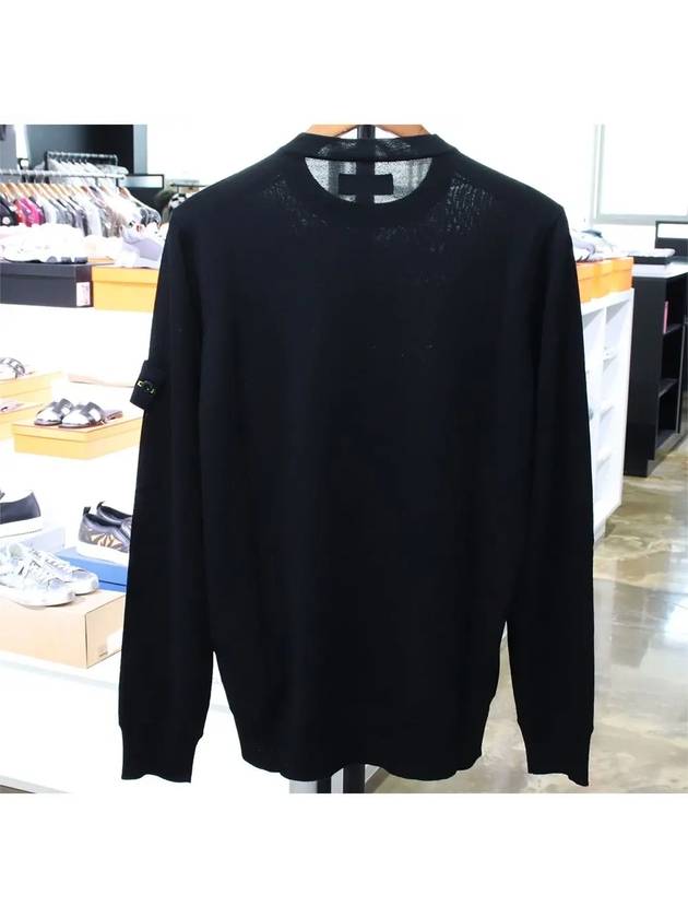 Light Wool Crewneck Knit Top Black - STONE ISLAND - BALAAN 4